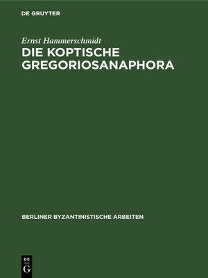 cover image of Die Koptische Gregoriosanaphora
